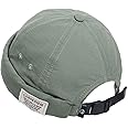 Croogo Brimless Hats for Men Docker Beanie Cap Retro Strapback Docker Cap Casual Sailor Cap Adjustable Landlord Hat Skullcap