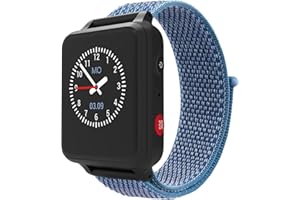 Vancle für Anio 5 Armband,Nylon 20mm Kinder Klettverschluss Verstellbare Ersatz Uhrenarmband für Anio 5 Mädchen Jungen(Blau)