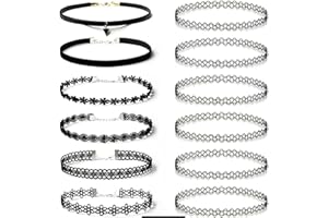 CULEO Novelty Choker Necklaces,5 pieces of women's black velvet clavicle necklace