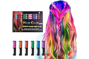 LAWOHO Gesso per Capelli, 6 Colori Pennarello per Tinture per Capelli Temporaneo Regali per Ragazze Bambini Adulti per Halloween Festa di Compleanno di Natale, Cosplay