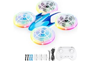 Skeufy Mini Drohne für Kinder, Mini drohne Spielzeug ab 6+ Jahre, Drone Quadrocopter mit LED Lichter, 3D Drehung, Kopflosem Modus und 3 Akkus, Weihnachten Geburtstags Geschenke für Kinder und Anfänger