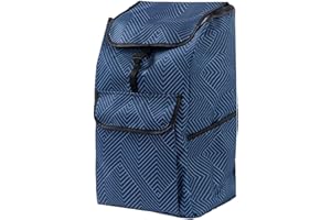SANGOGO Carrito de Compras Bolsa de Carro de la Compra Bolsa de la Compra Bolsa de reemplazo con Bolsillos Laterales Bolsa de Repuesto de 72 litros para Carro (Blue)
