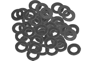 PATIKIL Arandela Plana de Goma M5, Paquete de 100 Unidades 5mm ID 12mm OD 1mm de Grosor Junta Espaciadora de Sellado para Grifo Tubo Manguera de Agua Perno de Fijación, Negro