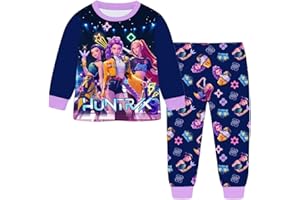 YuanDiann Huntrix - Pigiama lungo per bambini, motivo: cartoni animati 3D, biancheria da notte per ragazze e ragazzi, pigiama lungo, regalo di compleanno