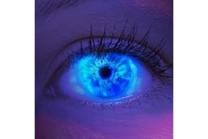 Lentilles couleur bleu - vampire Ice Blue. Pour Halloween, fantaisie, Carnaval + étuis à lentilles de contact I 1 paire (2 pièces) I sans correction I 0,00 Dioptries MERALENS