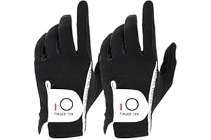 ‎FINGER TEN FINGER TEN Golfhandschuhe Herren Links Rechts Golf Handschuh Wert 1 Paar Golfhandschuh Linke Rechte Hand Handschuhe für Männer Golfer, Allwetter Mikrofaser Rain Grip