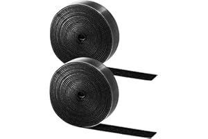 DIVONO 2rolls Rubans Adhésifs 5 Mètre 20 mm,Bande Agrippantes Adhésives,Hook Loop Bande Adhésives Autoadhé,pour Tous Les Types Moustiquaire Fenetre,Cadres Photos Installation