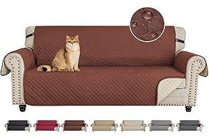 CHELZEN Impermeabile Divano Copertura 3 Posti Copridivano Mobili Protector per Soggiorno Bambini Cani Animali domestici (Caffè, 3 Posti)