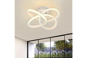 KUKAK Plafonnier LED,Moderne Lampe de plafond 36W 3900lm,Acrylique Luminaire Plafonnier,Lampe de Lustre pour Couloir Coucher Salle de Bains Cuisine Salon maison,porche extérieur,Blanc chaud 3000K,Dia 31cm