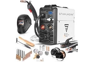 STAHLWERK Schweißgerät 5 in 1 Kombi MIG MAG 160 M IGBT - Vollausstattung - MMA, Lift-TIG, FLUX-fähig, mit 160 A, vollsynergisch mit 2-Rollen-Antrieb, Smartkühlung & Überhitzungsschutz, nur 4,5 kg