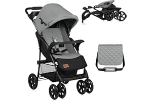 LIONELO Emma Plus Silla de paseo hasta 15 kg 6-36M Respaldo ajustable Cinturón de seguridad de 5 puntos Capucha profunda Organizador para padres