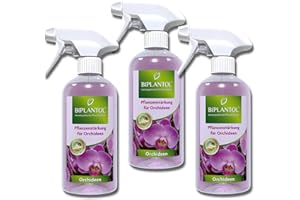 BIPLANTOL Orchids Set of 3: 3 x 500 ml Spray Bottles, Natural Orchid Care for Blooming Joy and Vitality, Orchid Spray, Ready-to-Use Spray Solution without Limescale Residue