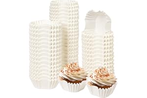 Gcardist 200 unidades de moldes cuadrados para muffins blancos, insertos para cupcakes inodoros, de calidad alimentaria (tamaño estándar)