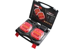 Qiping Wireless LED Trailer Lights Magnetic Kit, 12V Trailer Lighting Board Magnet - 5 Functions, Waterproof, Rechargeable, E-Mark Certificatio