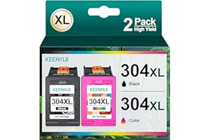 KEENKLE 304XL Cartucce d'inchiostro Sostituzione per HP 304 XL Nero e Colore per Envy 5030 5010 5020 5032 Deskjet 3750 3760 3762 3700 3733 3730 3720 2630 2620 2622 2632 2633 (Nero Tri-Colore, 2-Pack)