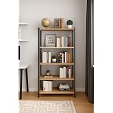 miyuhome 5 Raflı Metal Kitaplık &Ccedil;ok Ama&ccedil;lı Raf Kolay Montaj Pratik Mutfak Banyo Rafı Ofis Dosya Rafı Safir Meşe