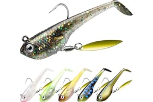 ‎TRUSCEND TRUSCEND Gummifische Angelköder für Forelle Zander & Barsch, Kunstköder Angelausrüstung Gummiköder Angelsets Jigs Head mit BKK/VMC Haken, Angelgeschenke für Männer,Angelköder für Süß- und Salzwasser