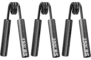 COVVY Wzmocnienie chwytu dłoni (50, 100, 150, 200, 250 kg), antypoślizgowe ciężkie uchwyty, ćwiczenie nadgarstków i przedramion, budowniczy mięśni ramion, siła chwytu metalu dla początkujących i