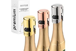 WOTOR 3 stycken champagneförslutningar rostfritt stål, återanvändbar, vakuumförslutning, läckagesäker håller fräsch