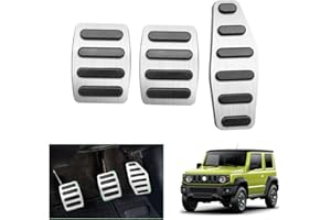 GAFAT 2018-2024 2025 Suzuki Jimny JB64 JB74 MT Pedales para Gas y Frenos, Jimny 2023 JB64W JB74W Tapas de pedal Cubierta Pedales, Suzuki Jimny Accesorios [Transmisión Manual](Plata)