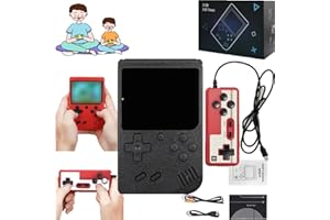 GAHWA Gametendo,Tiny Tendo -Handheld Game Console-Portable Retro Video Game with 400 Classic FC Games Color Screen, Support TV Connection & Two Players, 1020mAh Rechargeable Battery Present (Black)