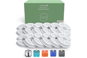 AONBOY Filtri Fontanella per Gatti, 12 Pezzi Filtro per Fontana per Gatti, Tripla Filtrazione(Soddisfa Le Esigenze Di Sostituzione Di 9-12 Mesi)