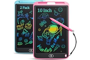 DIRRELO 2 Pack LCD Writing Tablet Kids, 10 Inch Portable Drawing Tablet for kids, Erasable Doodle Board Drawing Pad, Learning Educational Toys Easter Gifts for Age 3 4 5 6 7 8 Year Old Girls Boys, Blue/Pink