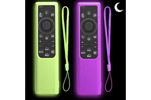 Silikonskyddsfodral för Samsung fjärrkontroll, grön + lila | Mjuk silikon – allroundskydd – lysande färger – set om 2 – med h