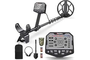 OneAmg Metalldetektor Profi, Metal Detector für Erwachsene & Kinder mit Pinpoint Metalldetektoren, 5 Modi IP68 Wasserdicht Suchspule Gold Detektor Set mit Kopfhörer, Digger Schaufel & Rucksäcke