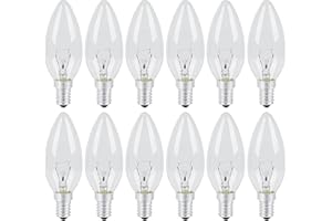 Vanke E14 Light Bulb 40W, SES Dimmable Small Screw Candle Bulbs Warm White 2700K, Energy Saver B11 Clear Bulb, 430 Lumen, 12-Pack