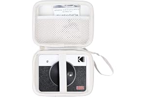 Khanka Portatile Borsa Custodia per Kodak Mini Shot 3 C300R/ Mini 3 P300R/ Mini Shot Combo 3 Retro (grigio/bianco)