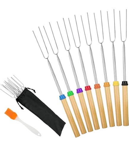 Telescopische grillspiesen, roestvrij staal, 30-81 cm, 12 stuks
