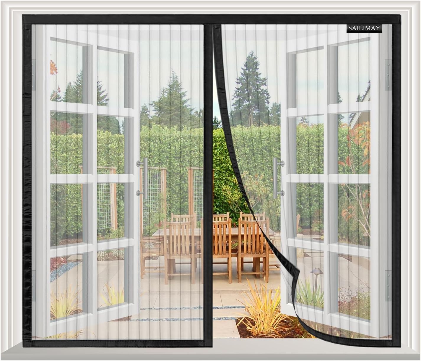 Mosquitera Ventana Magnetica 140x120cm, Mosquitera para La Ventana, Sin Taladrar, Malla Ultrafina, para la Mayoría de los Tipos de Ventanas, Negro