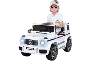 Actionbikes Motors Kinder Elektroauto Mercedes AMG G63 | 2,4 Ghz Fernbedienung - Lizenziert - Kinderauto elektrisch - Elektrofahrzeuge - Spielzeugauto - Elektro Auto für Kinder ab 3 Jahre (Weiß)