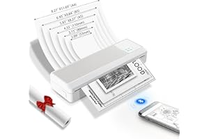 vretti Portable Printer A4, Bluetooth Thermal Printer Supports 8.5 x 11 Inch Thermal labels, Compatible with Android and iOS & Laptop, for Office, Travel, School