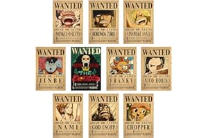KSOPSDEY Poster One Piece 10PCS Taglie One Piece, Anime poster, One Piece Wanted Poster, Poster One Piece Wanted, Vintage Carta Kraft Poster, Anime One Piece Wanted Bounty, Wall Art Decor