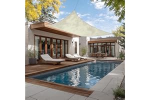 Green Bay Sun Shade Sail Outdoor Garden Patio Yard Party Sunscreen Awning Canopy 98% UV Block Rectangle Cream With Free Rope(3x2m)