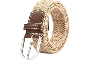 BOZEVON Ceinture tissée élastique - Ceinture en tissu extensible tressé multicolore pour hommes femmes