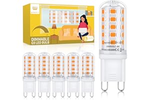 wowatt G9 LED Bulbs Dimmable Warm White 3000K, 4W LED G9 Bulbs Equivalent to 40W Halogen Bulb, 400LM, AC 220-240V, CRI＞83, No Flicker, Energy Saving G 9 Bulb Capsule Light Bulbs, 6 Pack