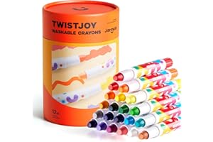 Jar Melo TwistJoy Jumbo Crayons for Kids, 24 Colors Non Toxic Chunky Crayon for Toddlers Easy to Hold, Washable & Safe Colouring Crayons, Art Gift for Boys and Girls