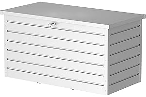 Duramax Palladio Metal Cuscino Box & Panchina 2.0, 1043 L, con Cilindro Idraulico a Gas e Manico chiudibile, Argento