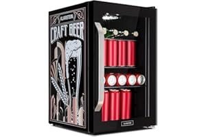 Klarstein Kühlschrank 70L, Kleiner Kühlschrank mit Herausnehmbaren Ablagen, Leiser Mini Kühlschrank mit Glastür & LED, Getränkekühlschrank Klein, Outdoor Geeignet, Biersafe für Flaschen, 0-10°C