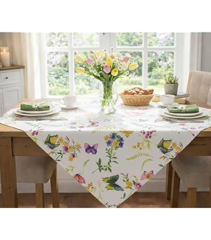 Smiry Herbst-Jacquard-Tischdecke – Wasserdicht Mit Blättermuster, Golden, Für Erntedank Und Thanksgiving