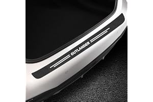 EVER TA Car Rear Bumper Guard Plate, for Mitsu-bishi Outlander 2007 2008 2009 2010 2011-2020 2021, Bumper Guard, Trunk Sill Plate Tail Trim Guard Logo Sticker Carbon Fiber Anti Scrape Protectors Accessory