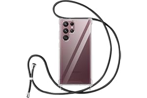 Vauki handyband für Samsung Galaxy S22 Ultra 5G hülle mit Band Handyhülle Silikon Transparent zum Umhängen Stoßfest mit Kordel Necklace Schnur TPU Bumper Case für Samsung S22 Ultra 5G