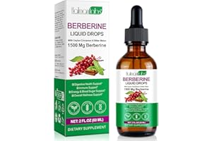 JOLLIFISH Berberine Liquid Drops, Berberine Supplement with High Strength Support Energy, Gut Health, Immune System & Metabolism Support, Health Supplement & Vitamins for Women & Men, Sugar Free, Non-GMO - 60ml