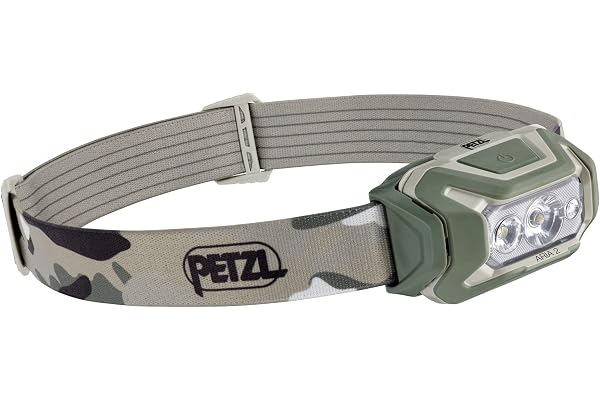 PETZL - Lampe frontale ARIA 2 RGB - 450 lumens, Camouflage, Livrée avec trois piles AAA/LR03