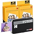 KODAK Mini 2 Retro 4PASS Stampante Fotografica Portatile (5.3x8.6cm) + Pacchetto con 68 Fogli, Nero