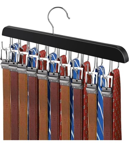 2 Porta Cinture Da Armadio - Con 10 Scomparti, Per Cinture, Sciarpe E Cappelli - Foto 4