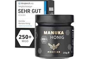 ‎MAORIKA maorika - Manuka Honig 250 MGO + 250g im Glas (lichtundurchlässig, kein Plastik) - laborgeprüft, zertifiziet
